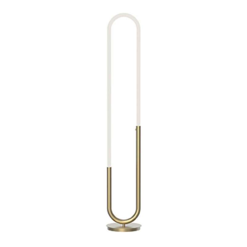 Huron LED Floor Lamp, Natural Brass