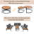 6-piece Outdoor Acacia Sectional Patio Conversation Sets-963922810
