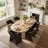 6- Person Dining Table Sets With Extendabe Oval Table & 6 Upholstered Fabric Dining Chairs-1069440405