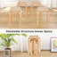 Ensemble de 4 tabourets empilables avec plateau carré et coins arrondis, bois-1886519684