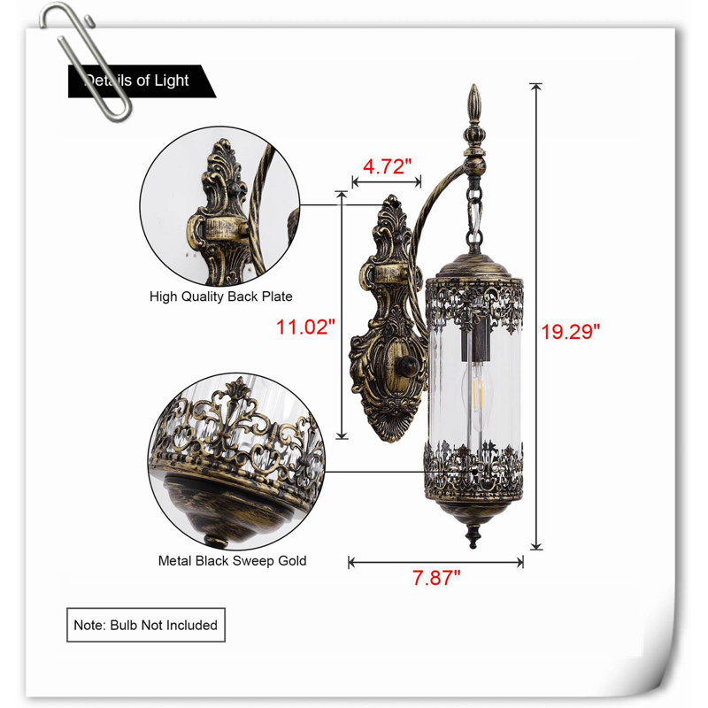 Applique à bras en laiton Harlyn, Noir mat / bronze
