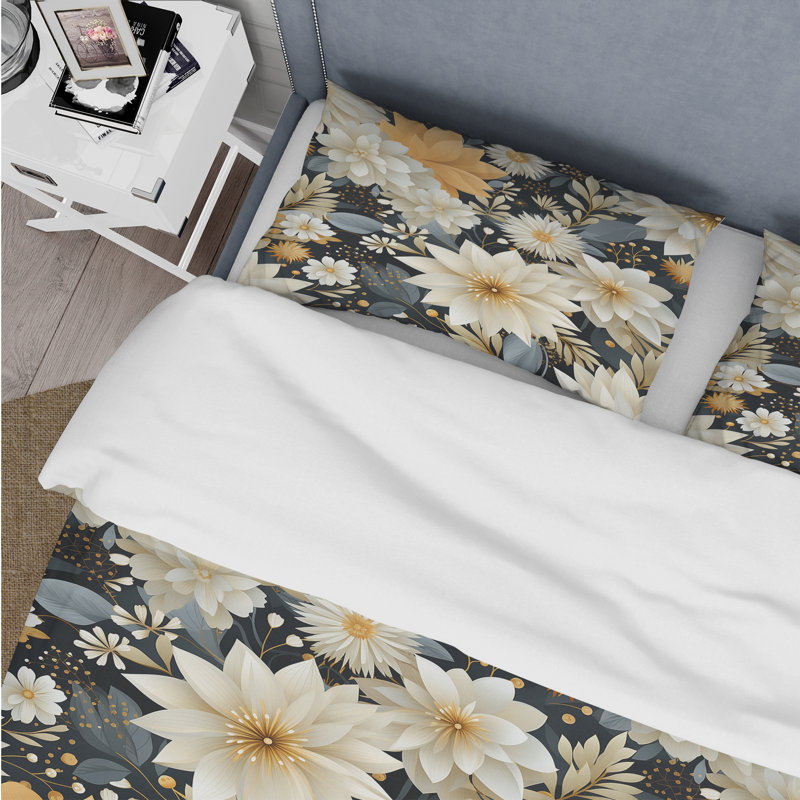Ensemble de housse de couette à motif géométrique beige et bleu, Housse de couette pour très grand lit et 2 très