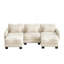 Canapé ergonomique en chenille 3 places avec 2 repose-pieds et coussin de taille délicate pour salon, chambre à coucher-1335441724