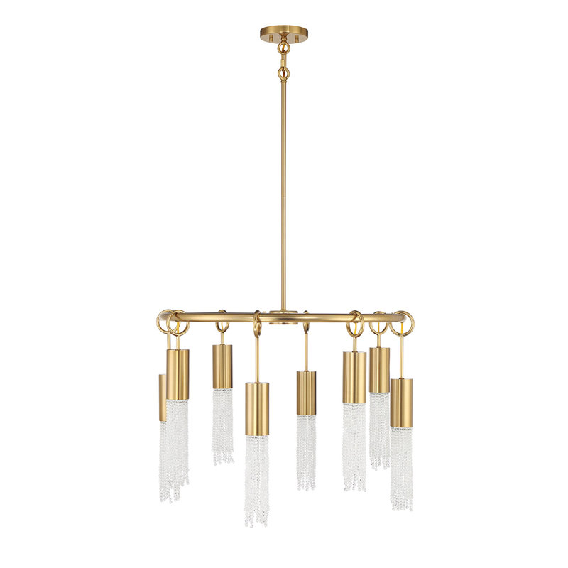 Lustre 8 lumières Downend en laiton chaud, H 20,5 po x l 28 po x P 28 po, 8 lumières