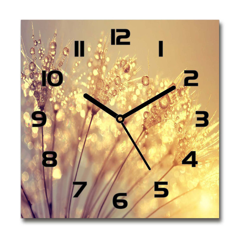 Glass Wall Clock, Black/Yellow
