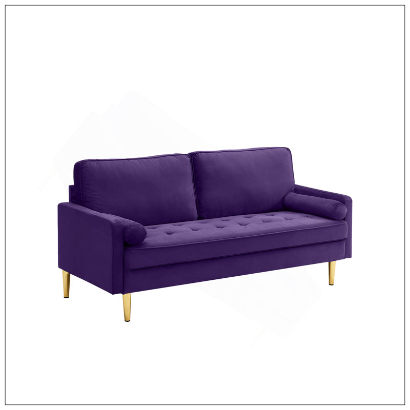 Luxueux canapé en velours de 65 pouces, structure robuste, coussins moelleux et revêtement durable pour un confort et un style ultimes