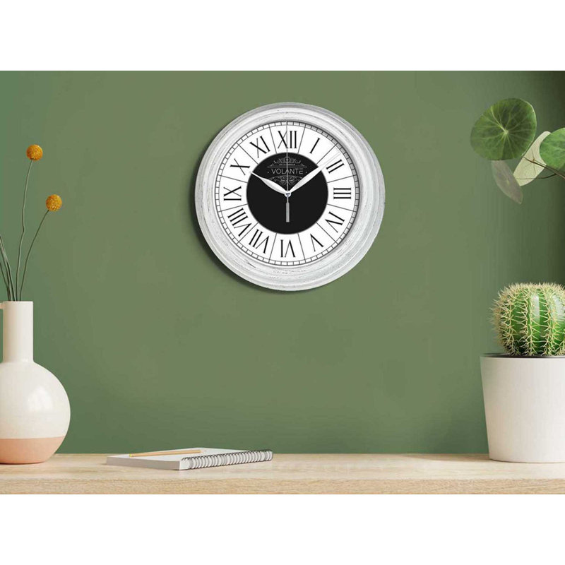 Drowne Wall Clock, White/Black