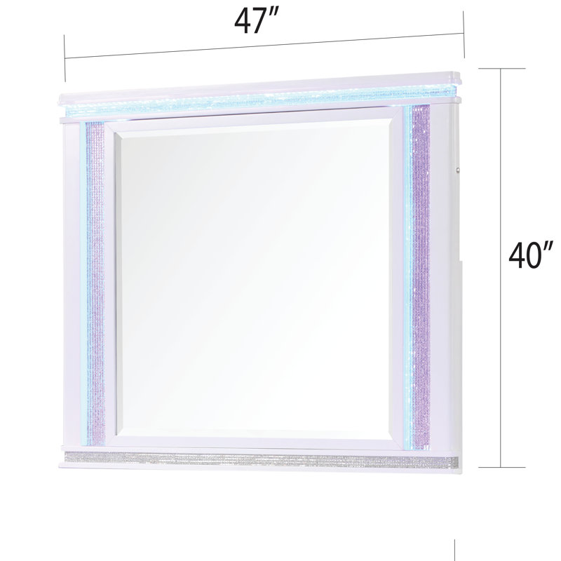 Elmin Solid And Engineered Wood Rectangle Wall Mirror