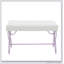 Banc en cuir synthétique blanc et violet Priya II