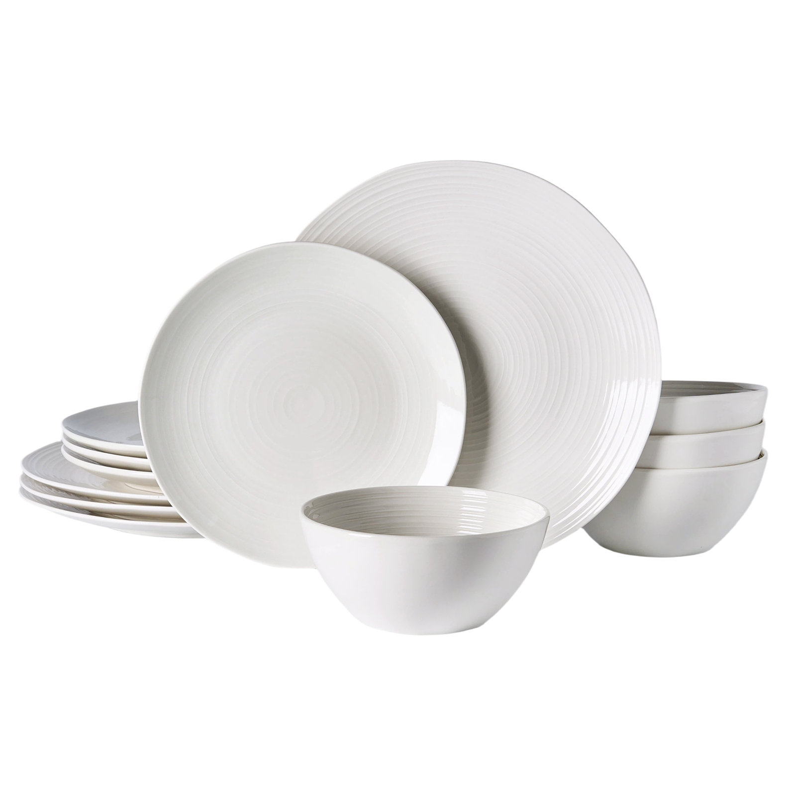 Prelude Series 12 Pieces Dinnerware Set, White