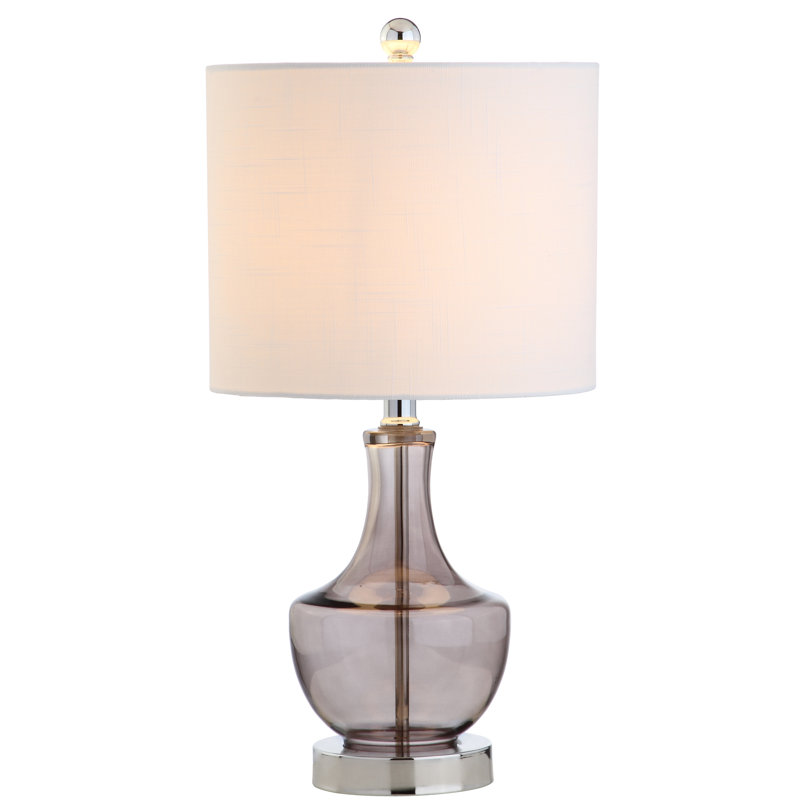 Alper 20" Mini Glass LED Table Lamp, Smoking Gray