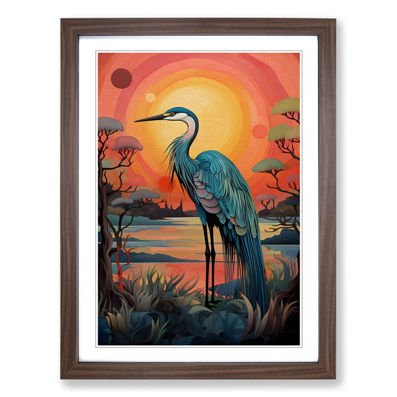 Heron Colour Field Art - Framed Print
