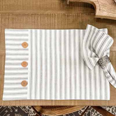 Ensemble de 4 napperons gris Timeless Ticking