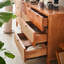 Commode décorative en rotin et bois massif