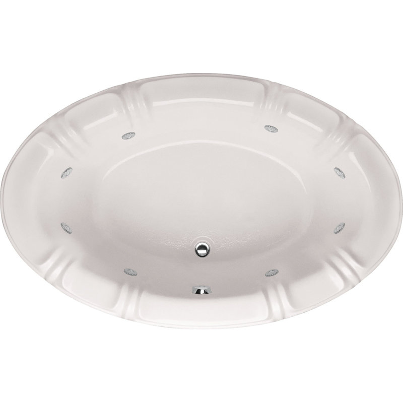 Designer Alyssa 78" x 48" Drop in Combination Acrylic Bathtub, White, Polished Brass
