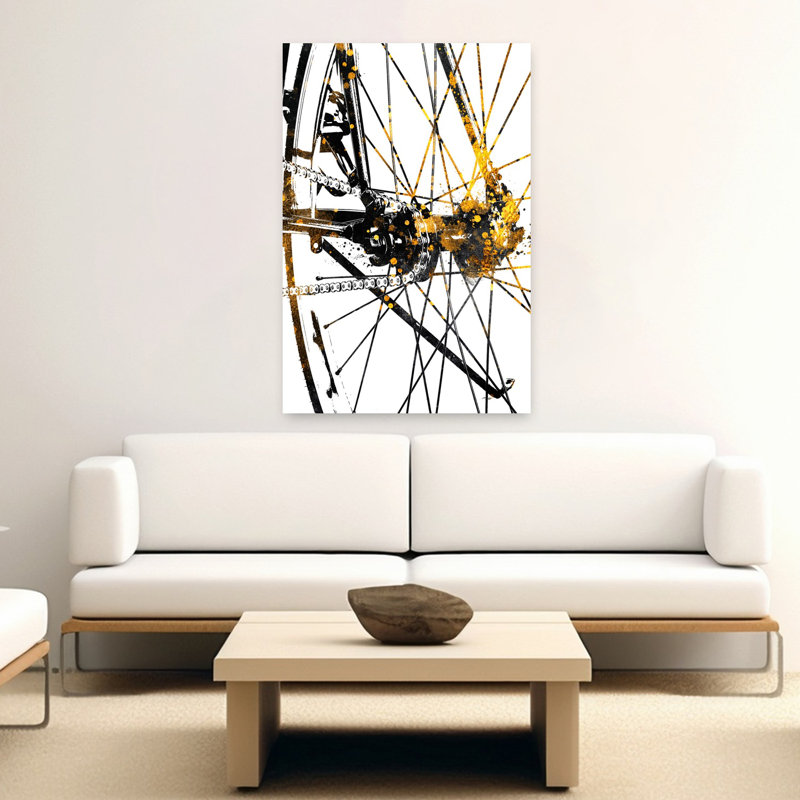 Art mural abstrait doré, 60" H x 40" W