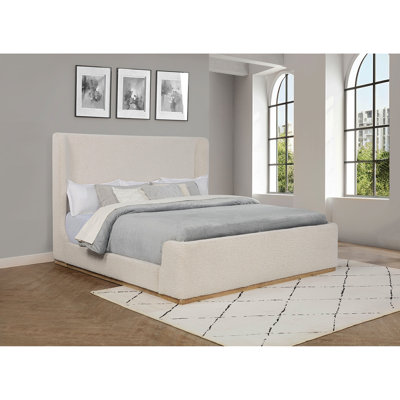 Kensington Cream Upholstered Eastern King Sleigh Bed