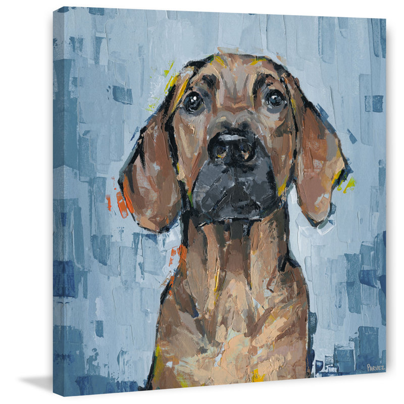 Attentive Dog by Parvez Taj - Wrapped Canvas Painting, 66 cm H x 66 cm W x 2 cm D