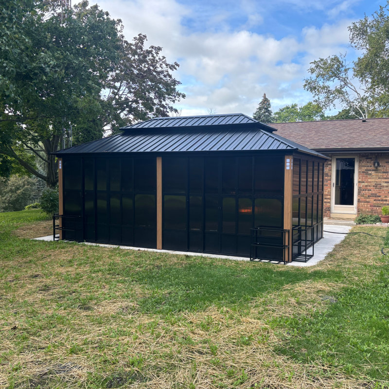Mauve l 12 po x P 20 po abri de jardin à toit rigide en aluminium