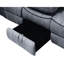 Fauteuil inclinable en velours bicolore gris - Port et table, 3 sièges, doux et moelleux, structure en métal robuste, capitonnage élégant, indulgent confortable avec station de charge-1307160046