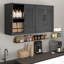 Armoire murale en métal, armoire de rangement murale avec serrure et poignée, armoire murale de garage avec tablettes réglables pour garages, espaces de rangement, sous-sols