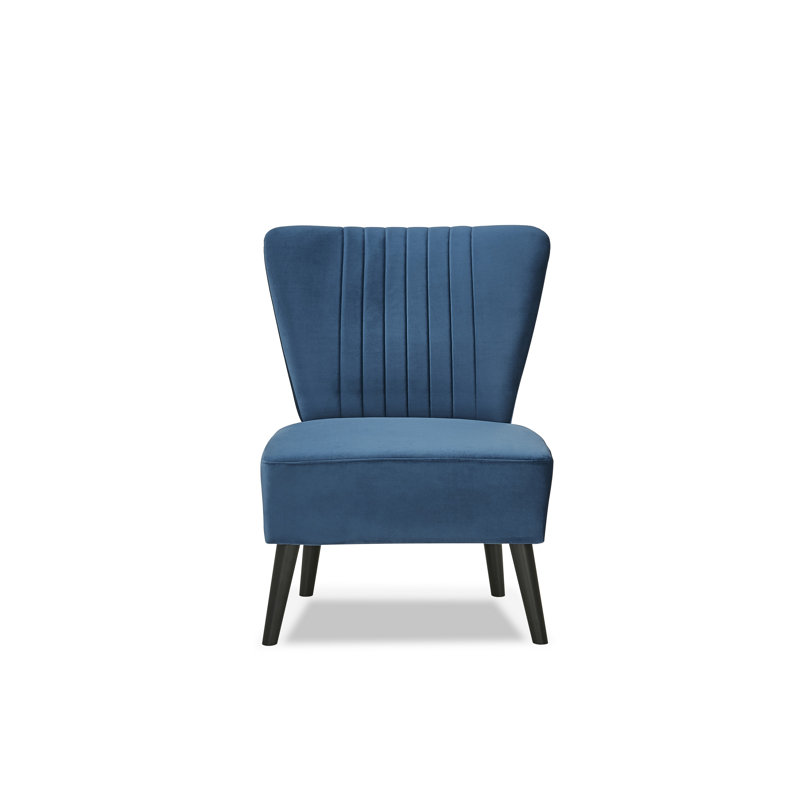 Collin Upholstered Slipper Chair, Royal Blue Velvet
