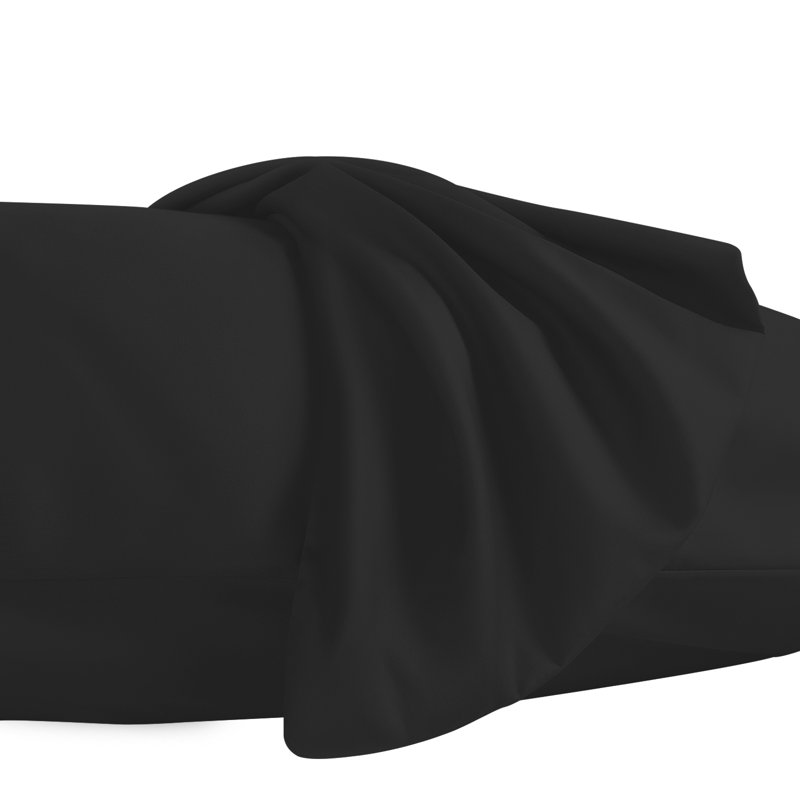 Microfiber Flatweave Pillowcase Case Pack, Black