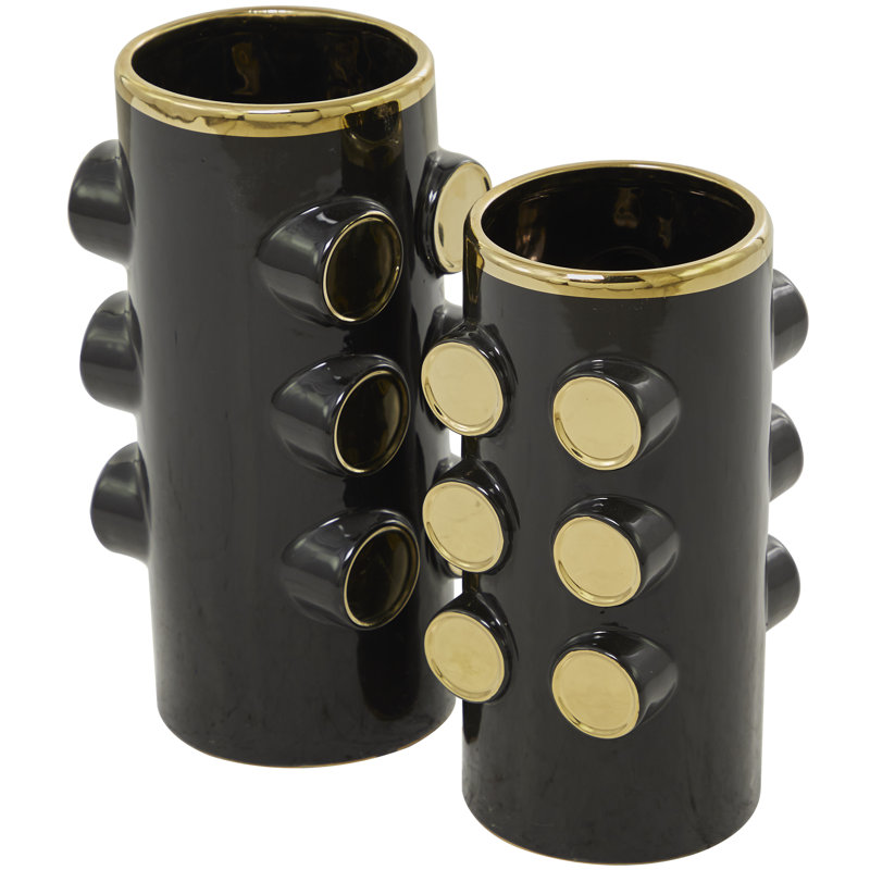 Ensemble de vases en céramique, Noir