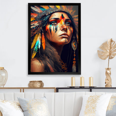 «Colorful Native American Woman I», impression sur toile