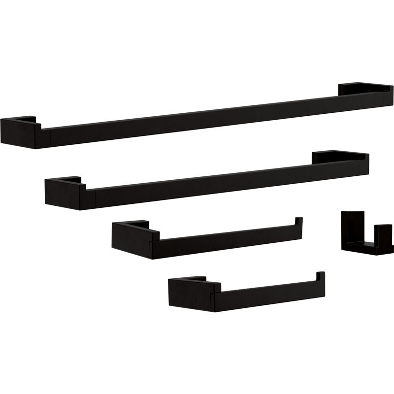 5 - Piece Bathroom Hardware Set, Matte Black