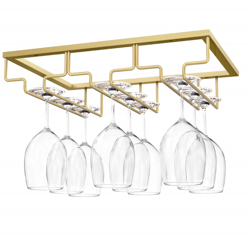 Iron Wine Glass Rack in Gold