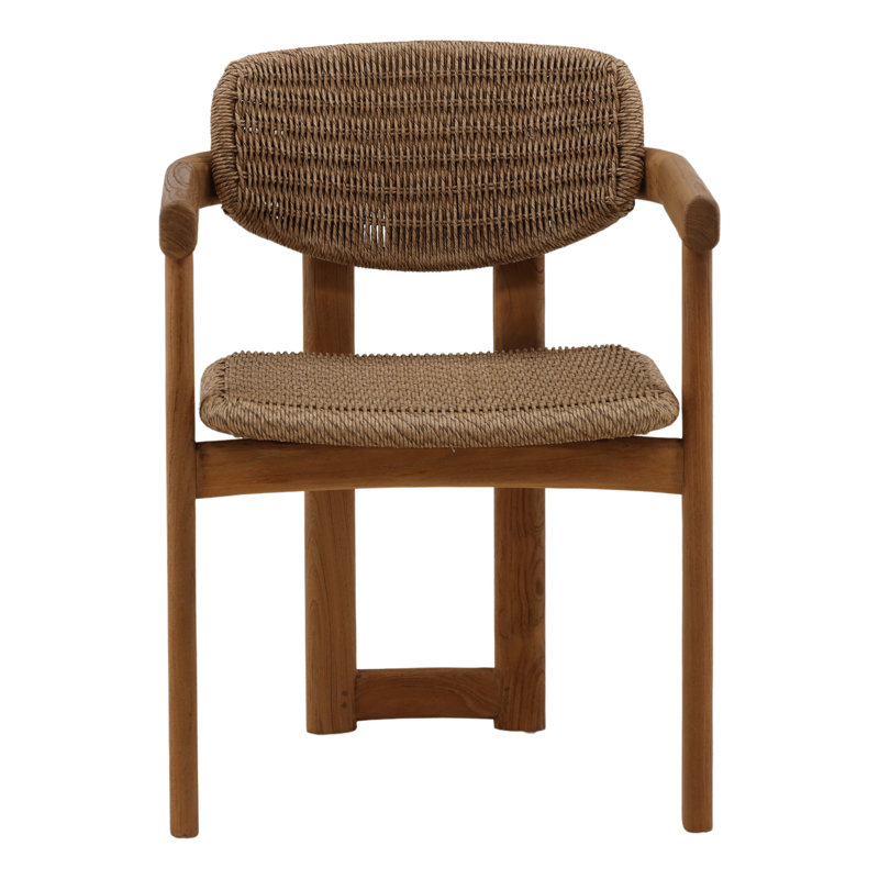 Chaise d'extérieur brun clair Alva