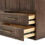 Armoire-penderie moderne en bois massif, 4 portes, 4 tiroirs, garde-robe et étagères, chêne brun foncé-383996574