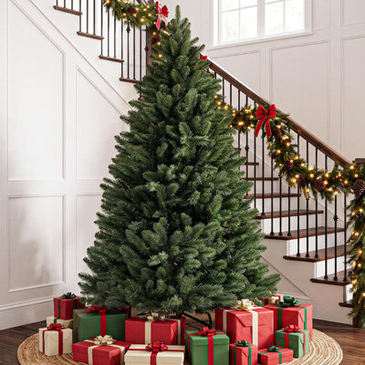 Arbre de Noël artificiel de 1,80 m, sapin de Noël en pin non illuminé, vert olive, branches fournies, support en métal pour la maison, le bureau et la décoration de Noël