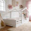Lit de plancher avec garde-corps et toit, lit de plancher pour maison d'enfant avec petit plateau intégré et panneau d'installation libre-1220211305-1219833882
