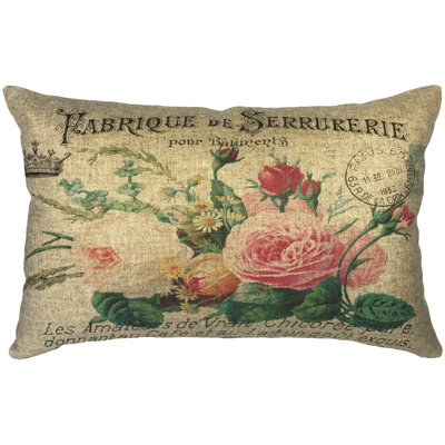  Flowers Linen Lumbar Pillow