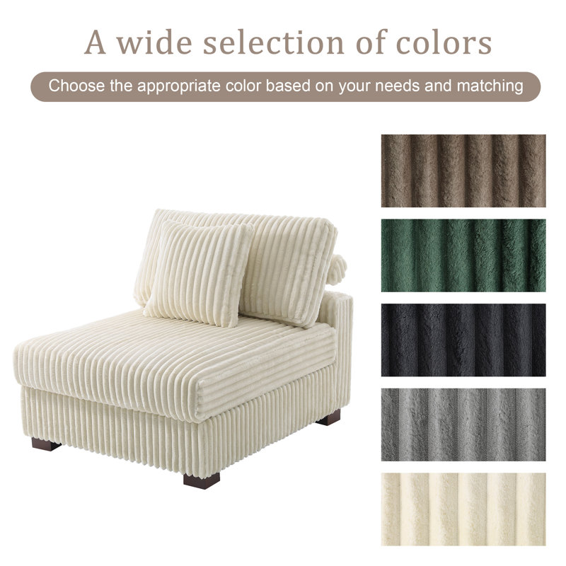 Upholstered Accent Chair with Footstool, White