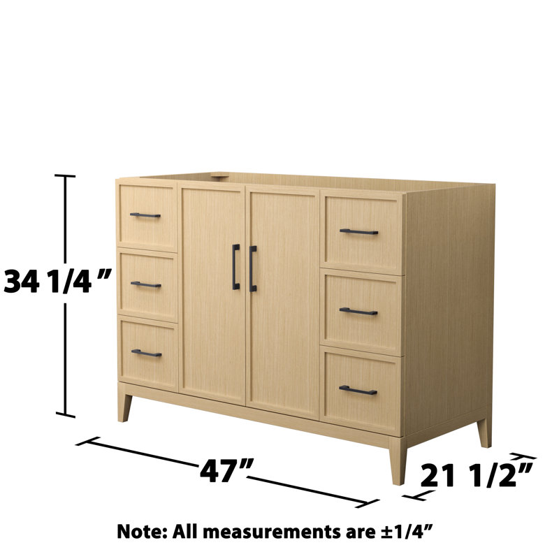 Elan 47'' W Single Bathroom Vanity Base, Tan/Matte Black