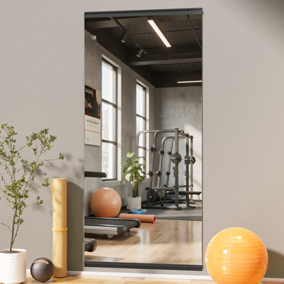 Premium Tempered Glass Full Length Mirror -  Oversized Rectangle Wall Mirror for Home Gym & Dance Studio - Crystal Clear Reflection
