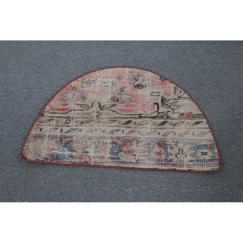 Tapis turc rétro vintage beige petit idéal pour suspendre un mur et un cadeau tribal parfait