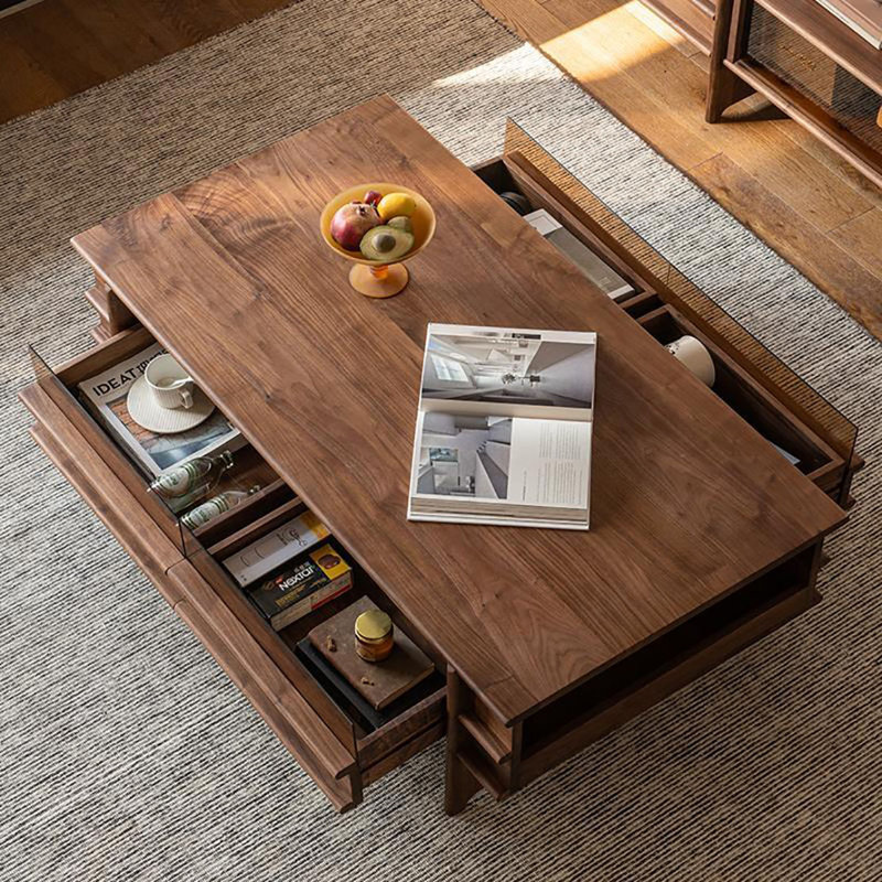 Table de bout en noyer noir, H 15,7 po x L 51,2 po x l 27,6 po