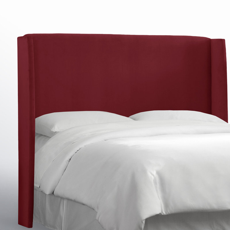 Bellfield Upholstered Headboard, King, Classic Berry Velvet