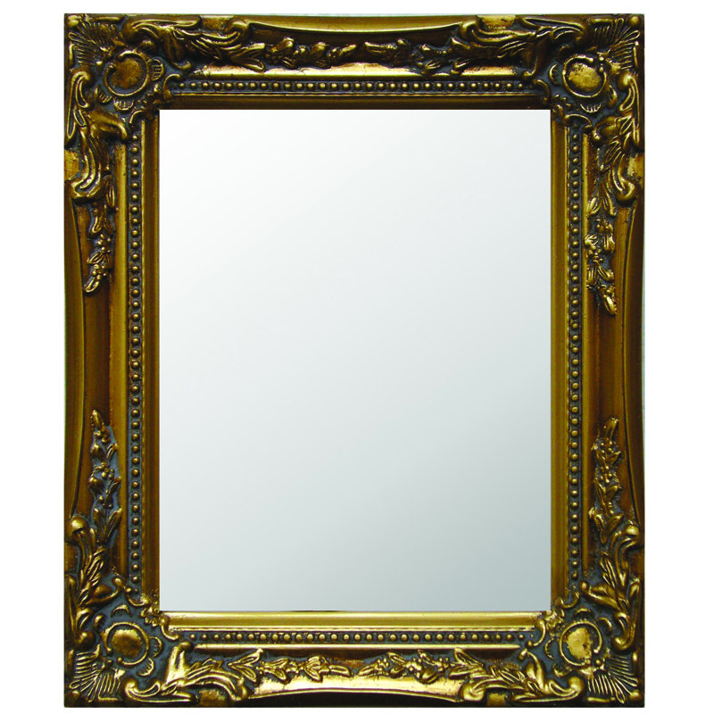 Ethelsville Wood Flat Wall Mirror, Gold