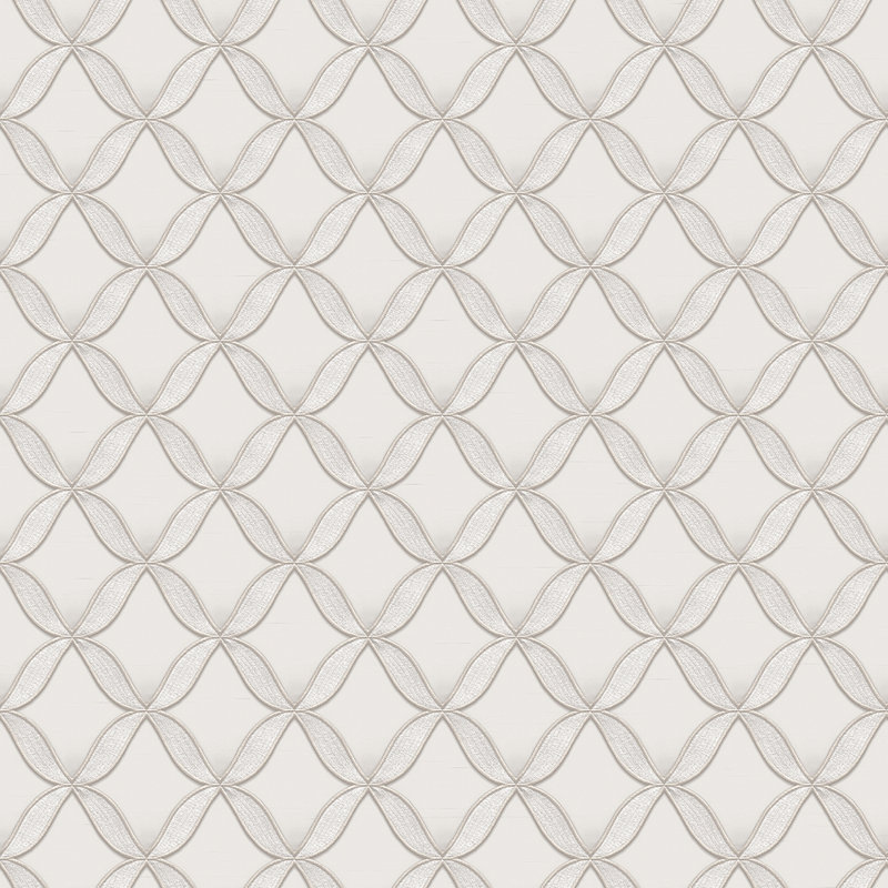 Geometric Trellis Wallpaper, Silver