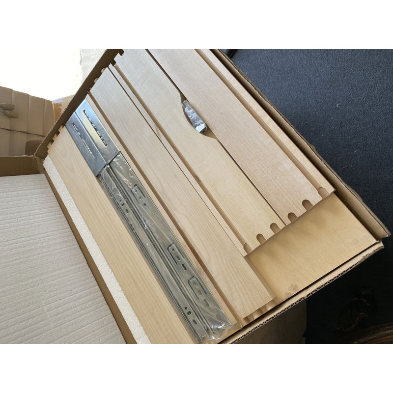 Tiroirs d'armoire à fermeture en douceur, tablette coulissante et tablette coulissante en bois Lynetta