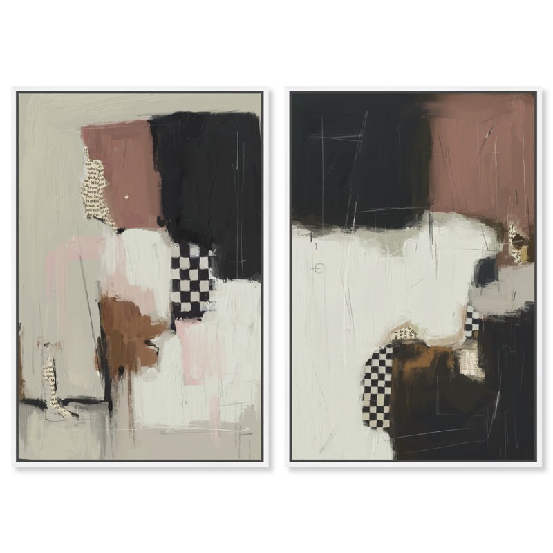Longing Set Set by Oliver Gal, 11"H x 16"W, White Floater Frame