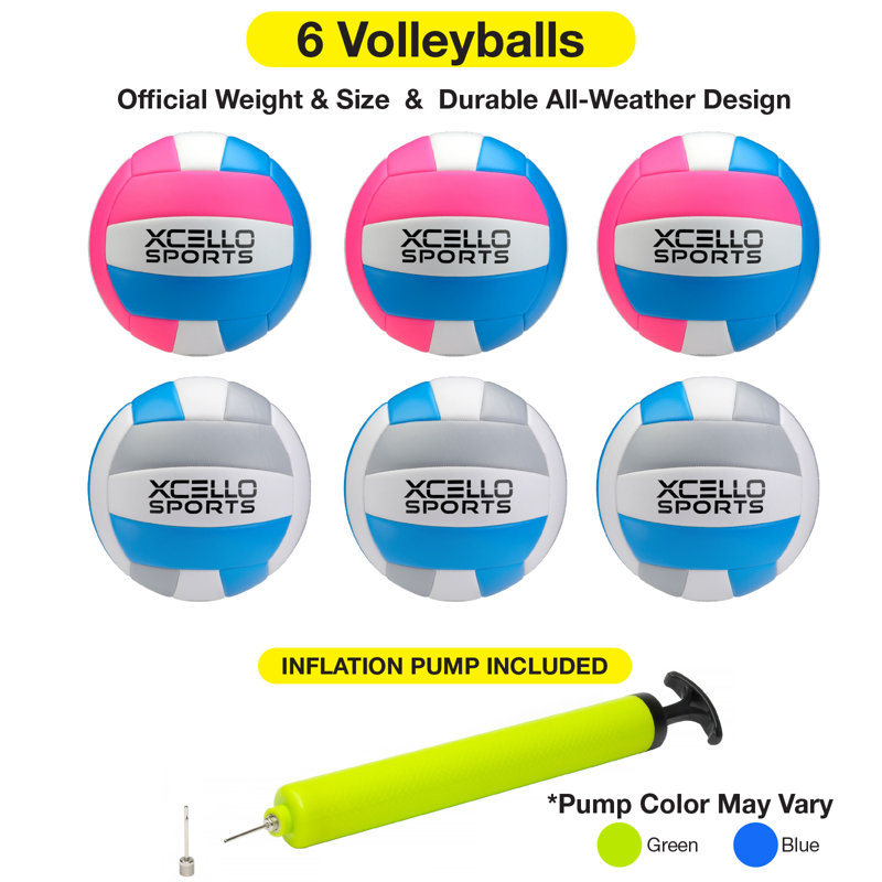 Graphiques Xcello Sports Volleyball avec pompe, Rose/gris