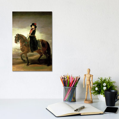 Equestrian Portrait Of Queen Maria Luisa (Wife Of King Charles IV Of Spain by Francisco Goya - Wrapped Canvas Print