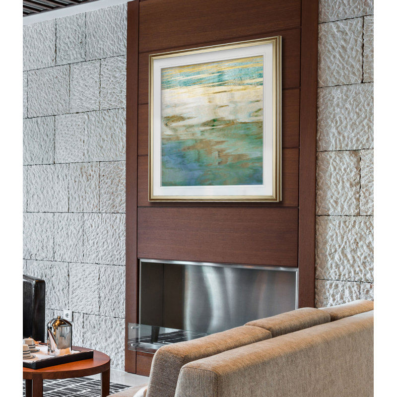 « opalescence », reproduction de peinture à l’huile, H 17,5 po x l 17,5 po x P 1,5 po, Cadre doré