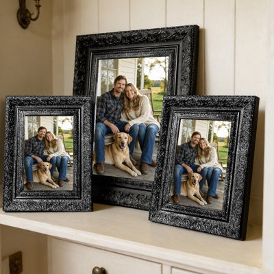 Black 3 PCS Statement Picture Frame for 8" x 10" Photos and Holiday Gifting